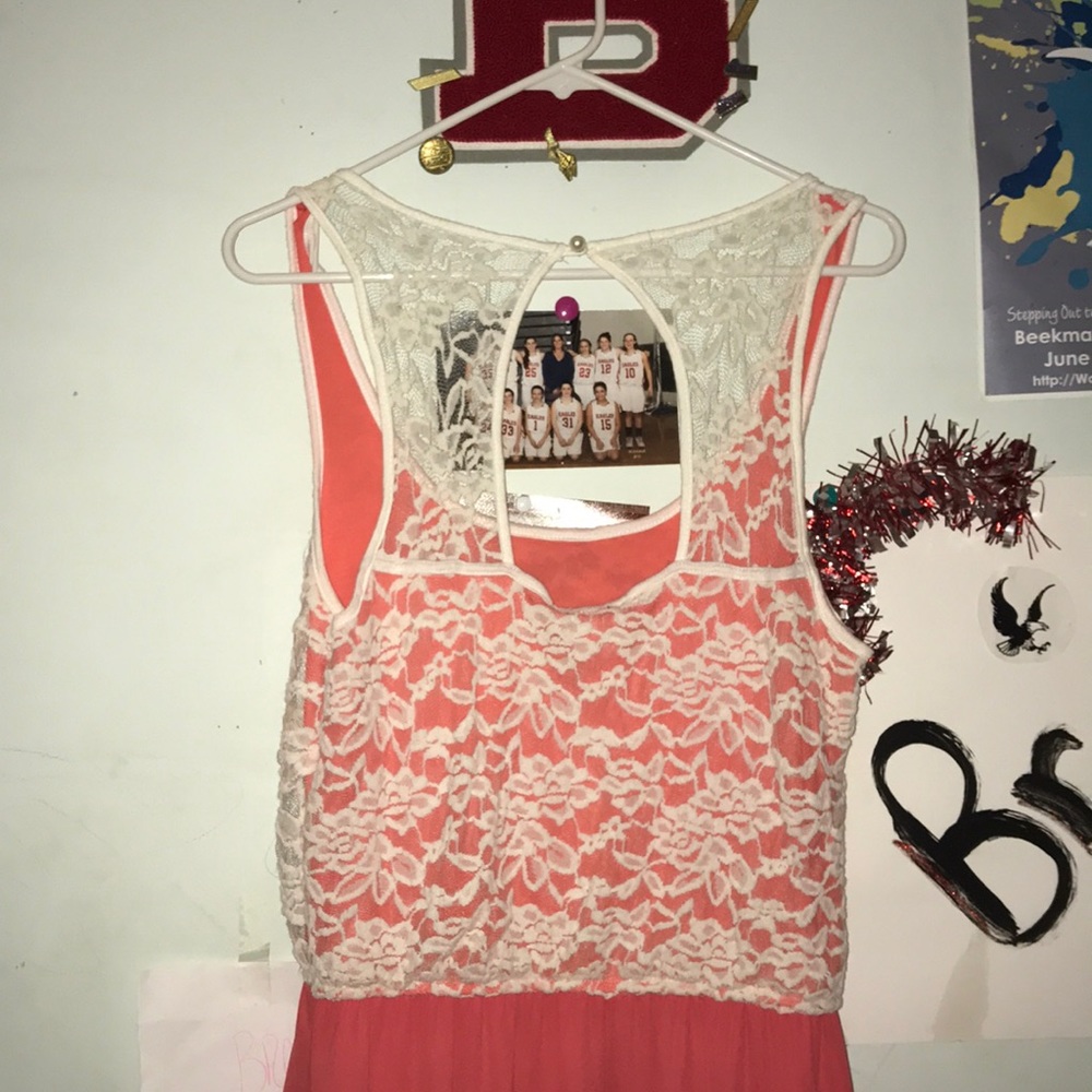 Pink dress with lace